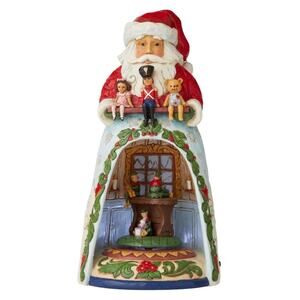 NIB! Enesco Jim Shore Heartwood Creek Santa Lighted Workshop Rotating Scene